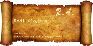 Redl Alojzia névjegykártya